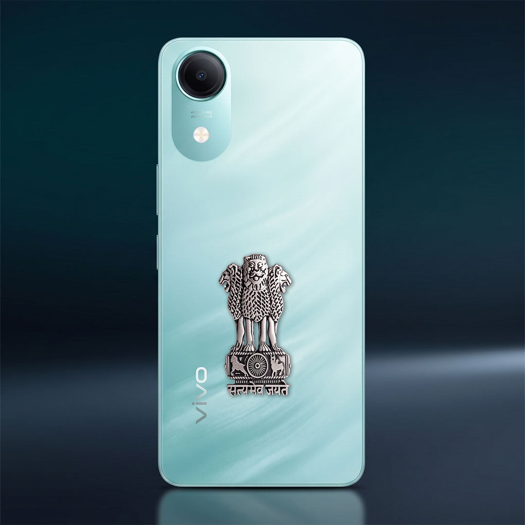 Vivo T5e 5G Compatible Satyamev Jayate 3D Metal Emblem Sticker