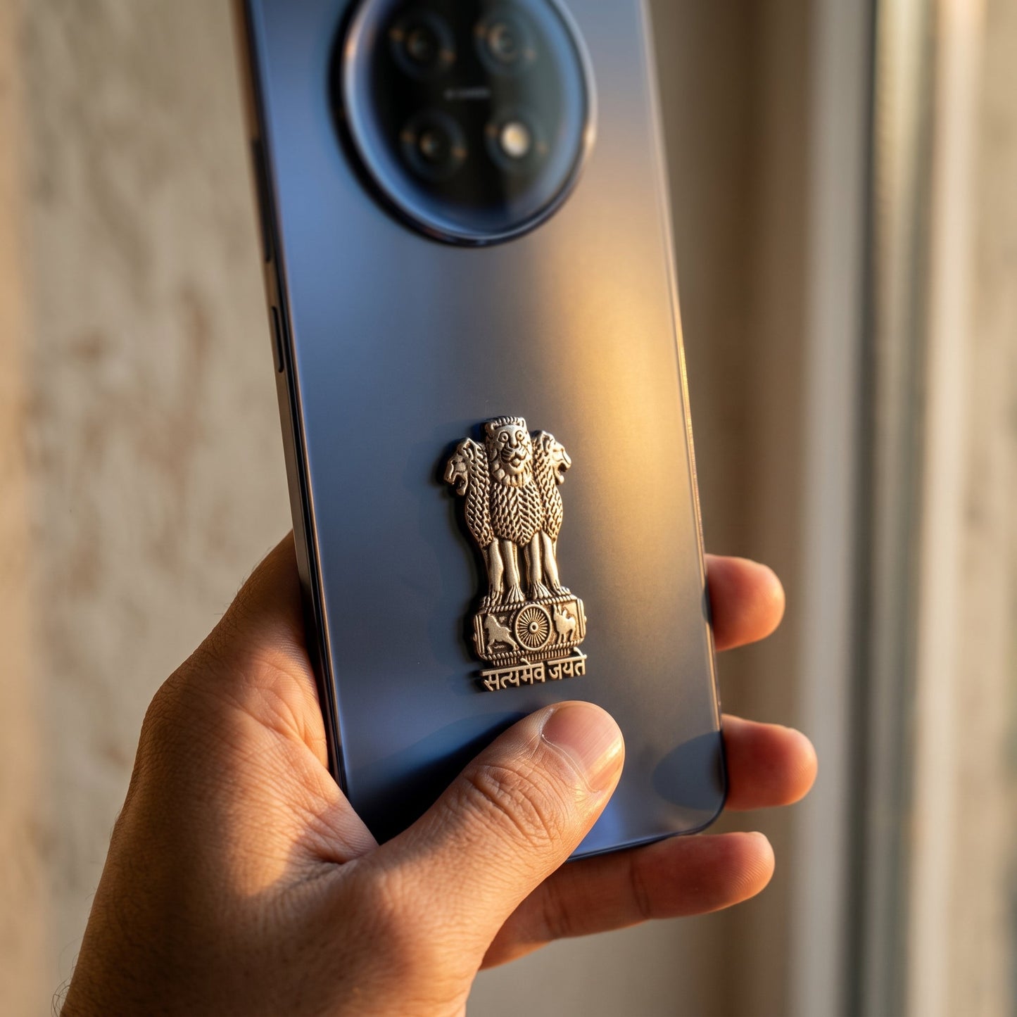 Oppo F31 Pro Plus 5G Compatible Satyamev Jayate 3D Metal Emblem Sticker