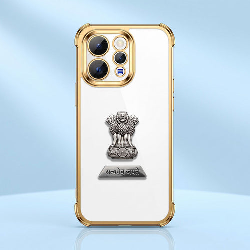 Vivo V70 5G Satyamev Jayate 2-in-1 Emblem Transparent Shockproof Airbag Case