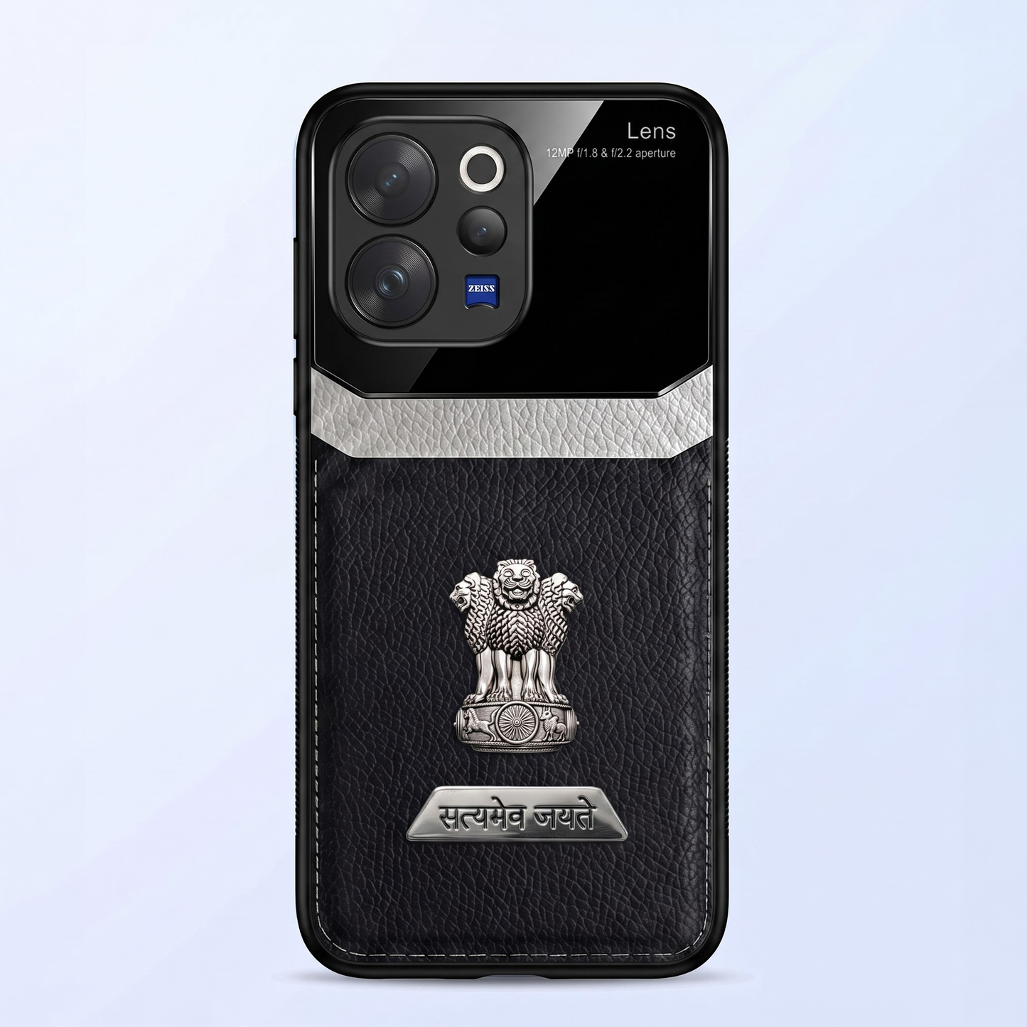 Vivo V70 5G Satyamev Jayate 2-in-1 Emblem Leather Lens Protective Back Case