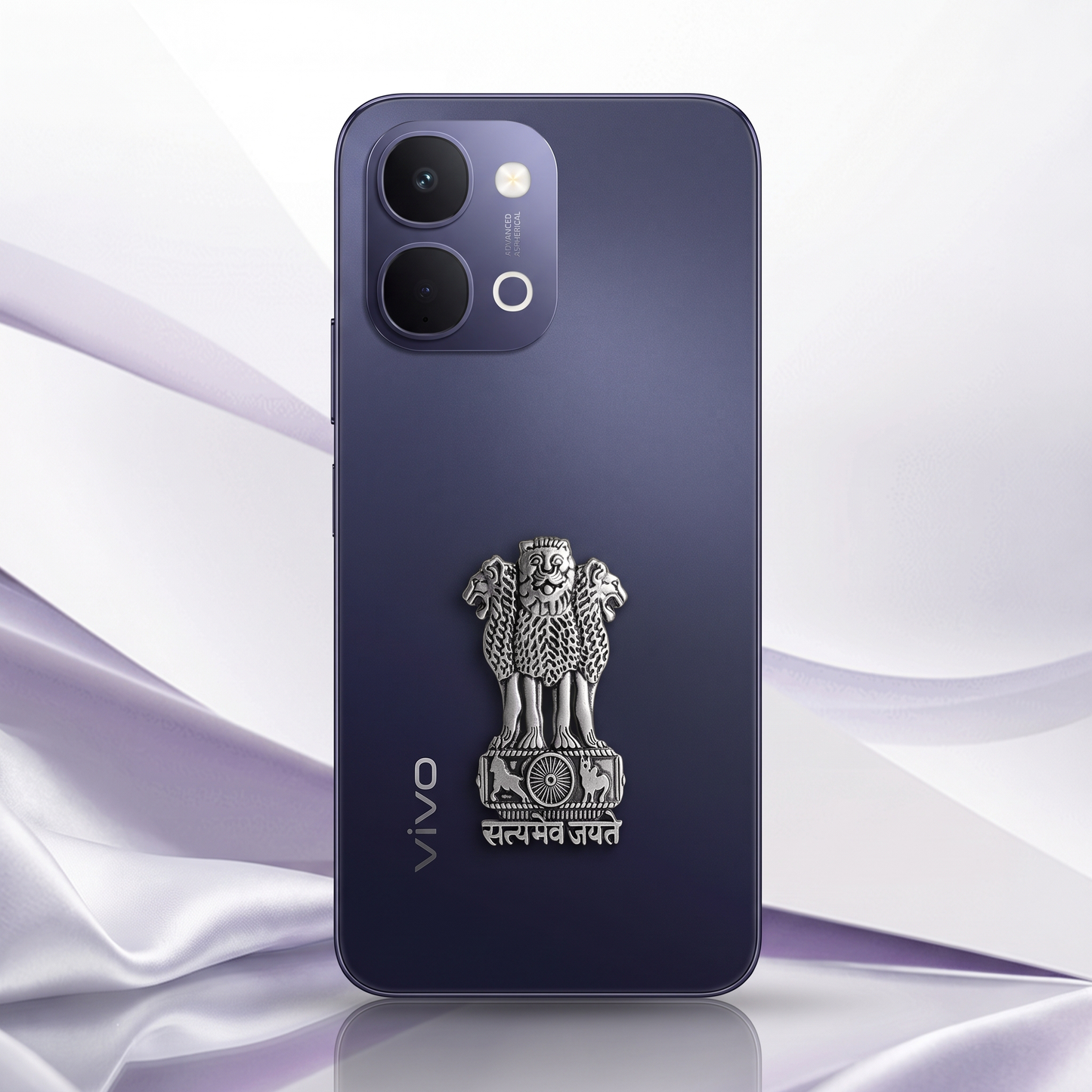 Vivo Y21 5G Compatible Satyamev Jayate 3D Metal Emblem Sticker