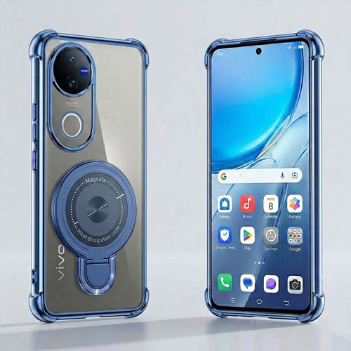 Vivo V50 5G Luxury Four Corner Invincible Bracket Ring Stand Case