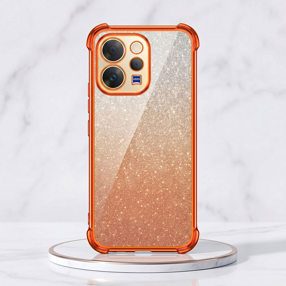 Vivo V70 5G Luxury Shockproof Shimmer Airbag Cosmic Orange Case