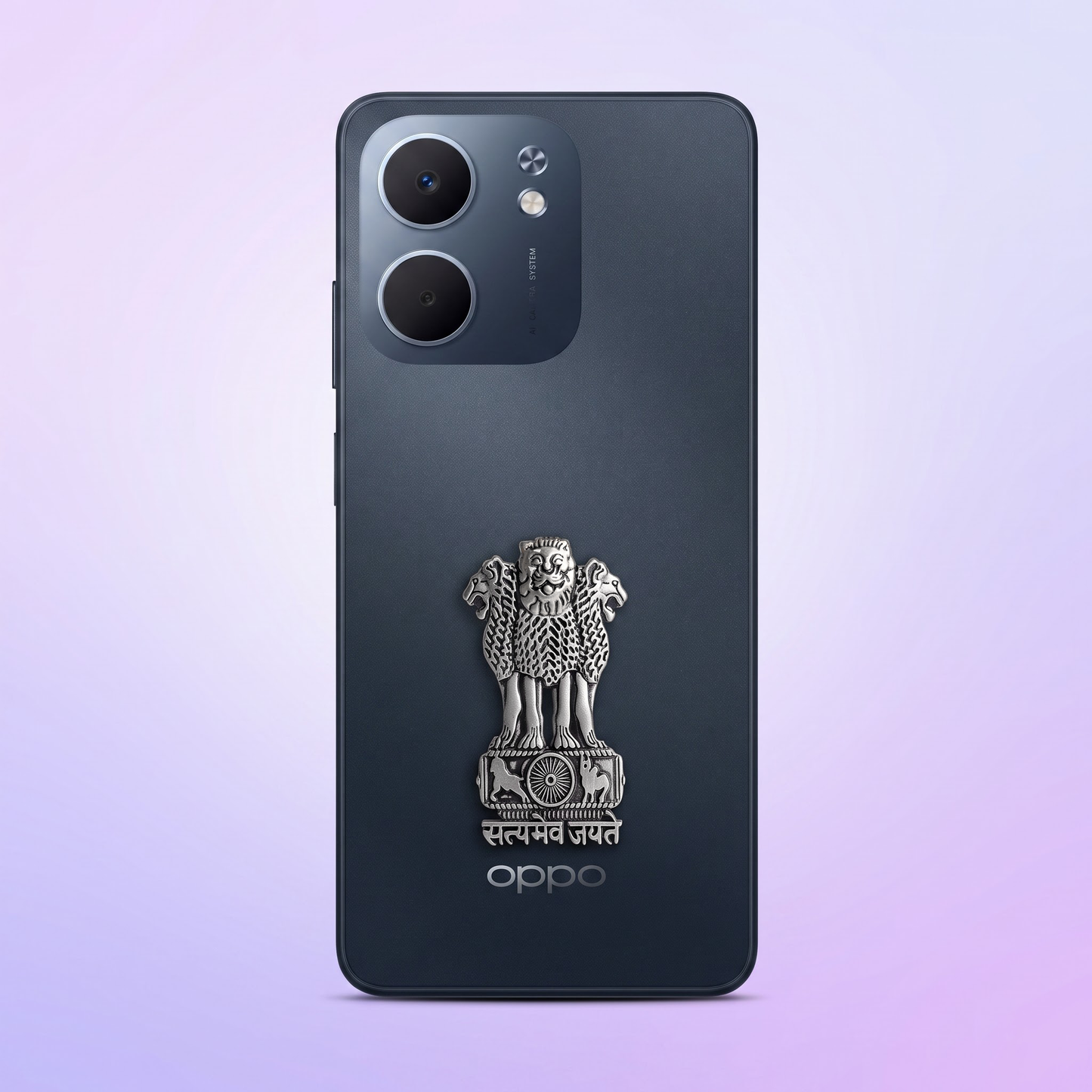 Oppo A5x 5G Compatible Satyamev Jayate 3D Metal Emblem Sticker