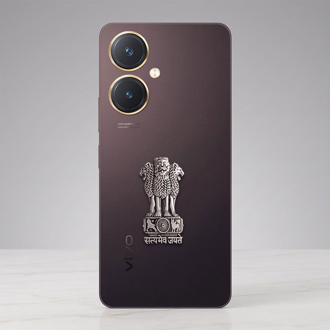 Vivo Y27 5G Compatible Satyamev Jayate 3D Metal Emblem Sticker