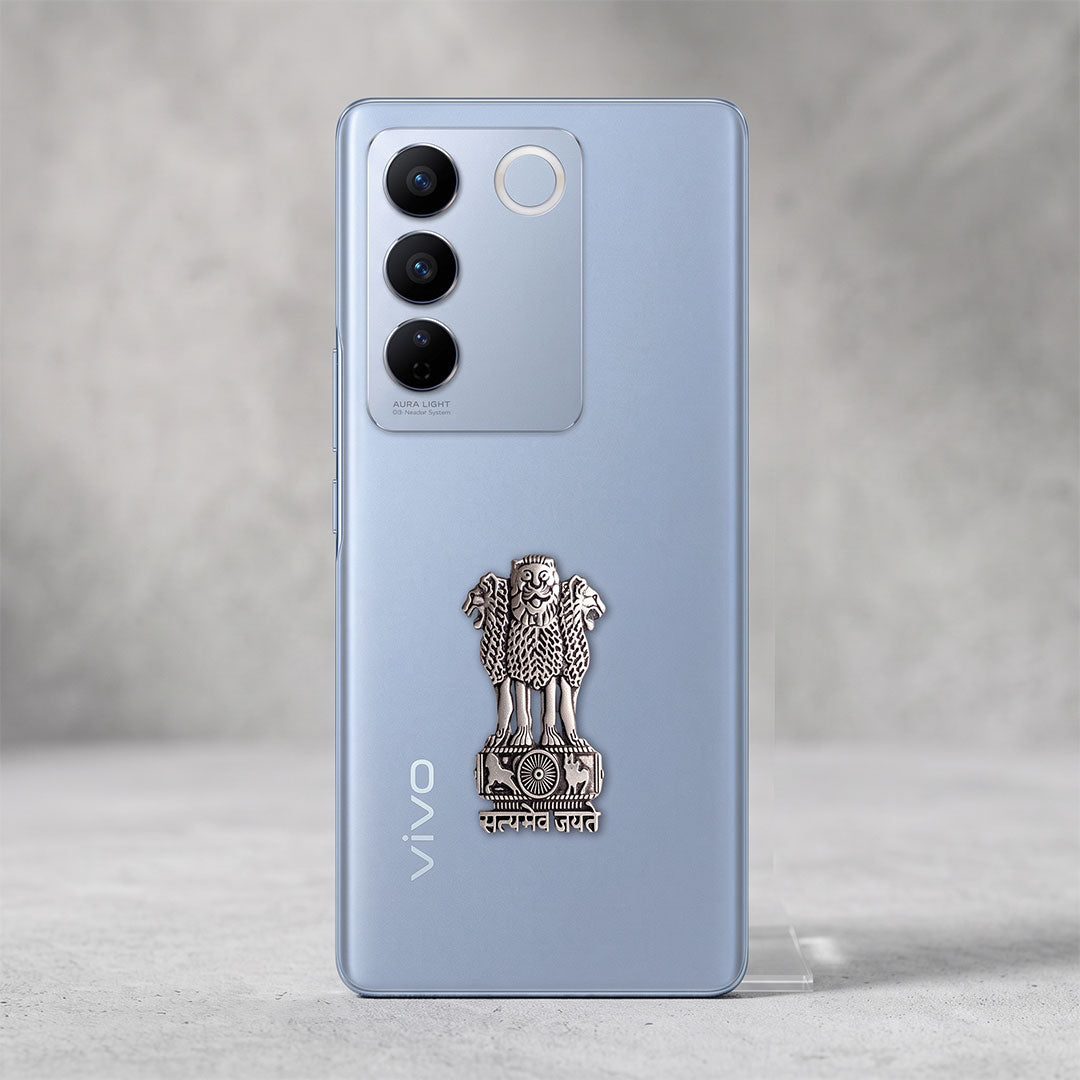 Vivo V27 Pro 5G Compatible Satyamev Jayate 3D Metal Emblem Sticker