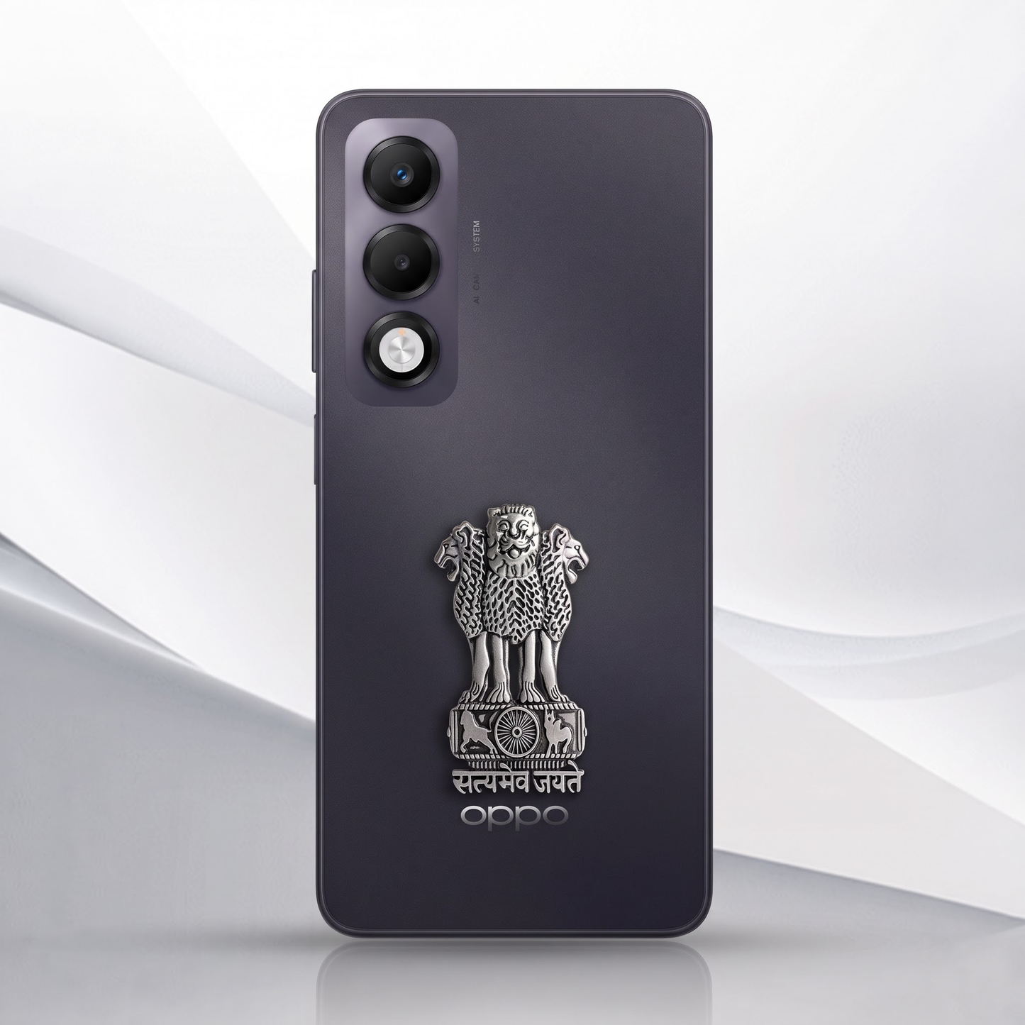 Oppo K13x 5G Compatible Satyamev Jayate 3D Metal Emblem Sticker
