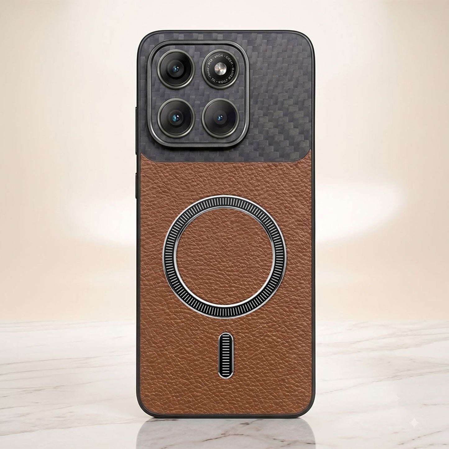 Motorola Edge 70 Fusion 5G Carbon Fiber Leather Hybrid MagSafe Magnetic Case