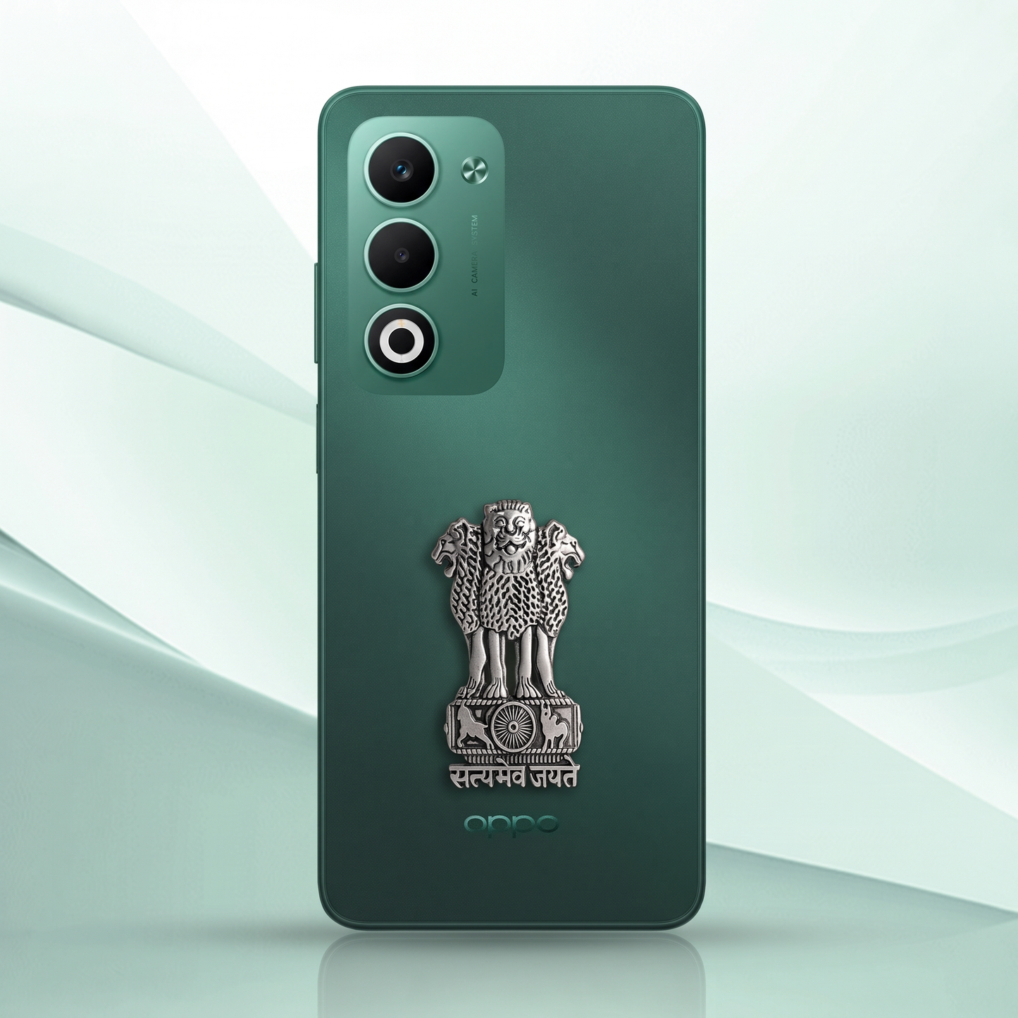 Oppo A5 5G Compatible Satyamev Jayate 3D Metal Emblem Sticker