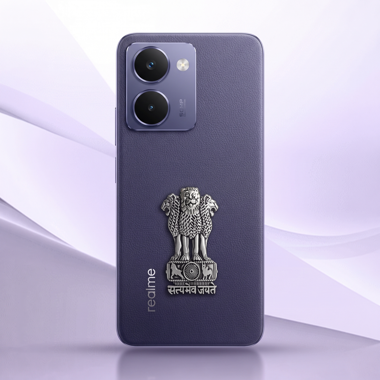 Realme P3 Ultra 5G Compatible Satyamev Jayate 3D Metal Emblem Sticker