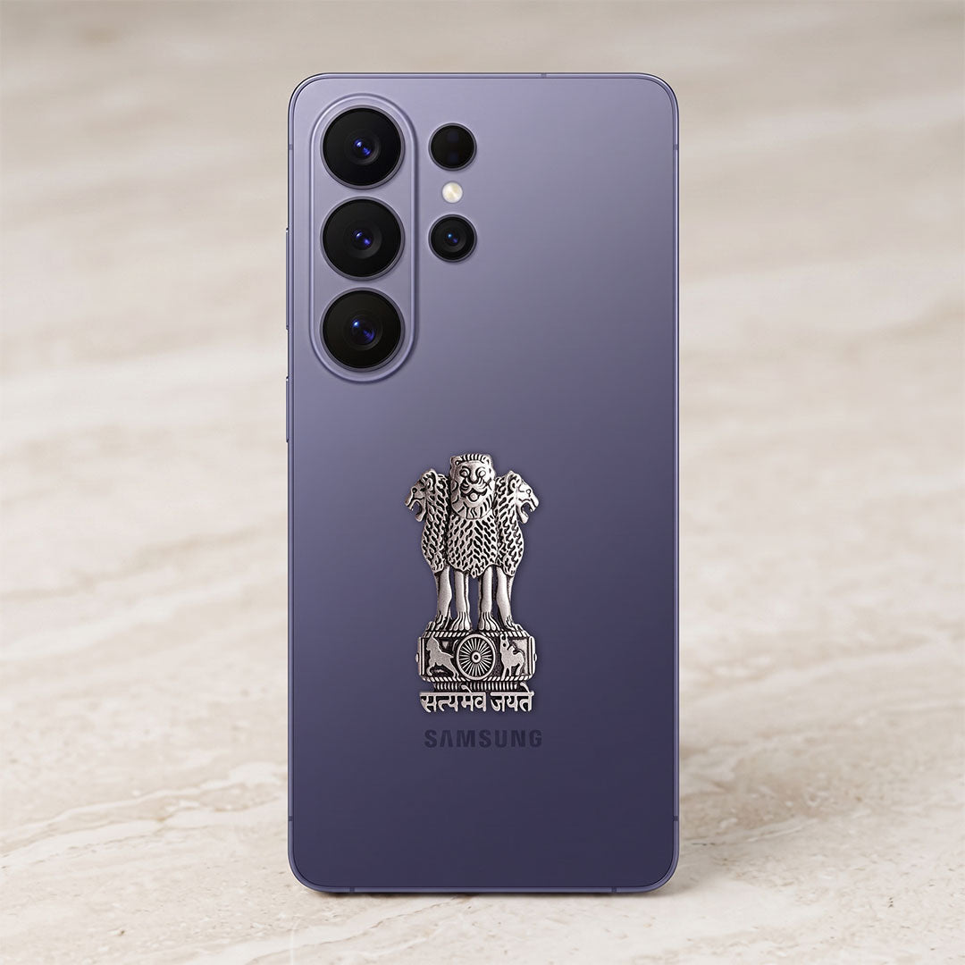 Samsung Galaxy S26 Ultra 5G Compatible Satyamev Jayate 3D Metal Emblem Sticker