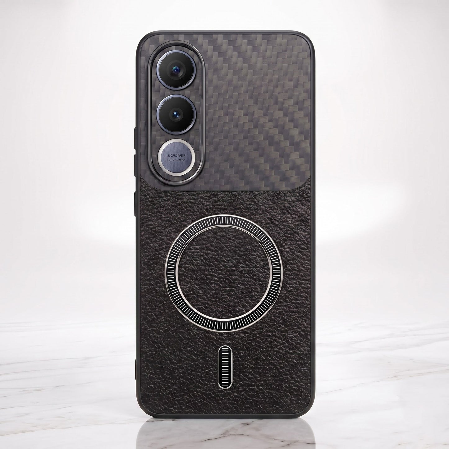 Vivo V70 FE 5G Carbon Fiber Leather Hybrid MagSafe Magnetic Case