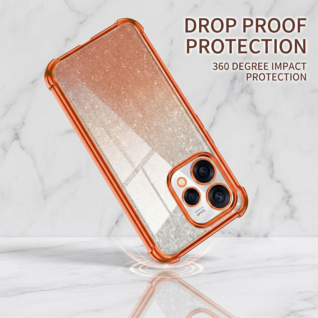 Oppo Reno 15 5G Luxury Shockproof Shimmer Airbag Cosmic Orange Case