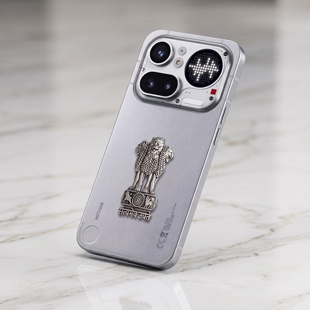 Nothing Phone 4A Pro 5G Compatible Satyamev Jayate 3D Metal Emblem Sticker