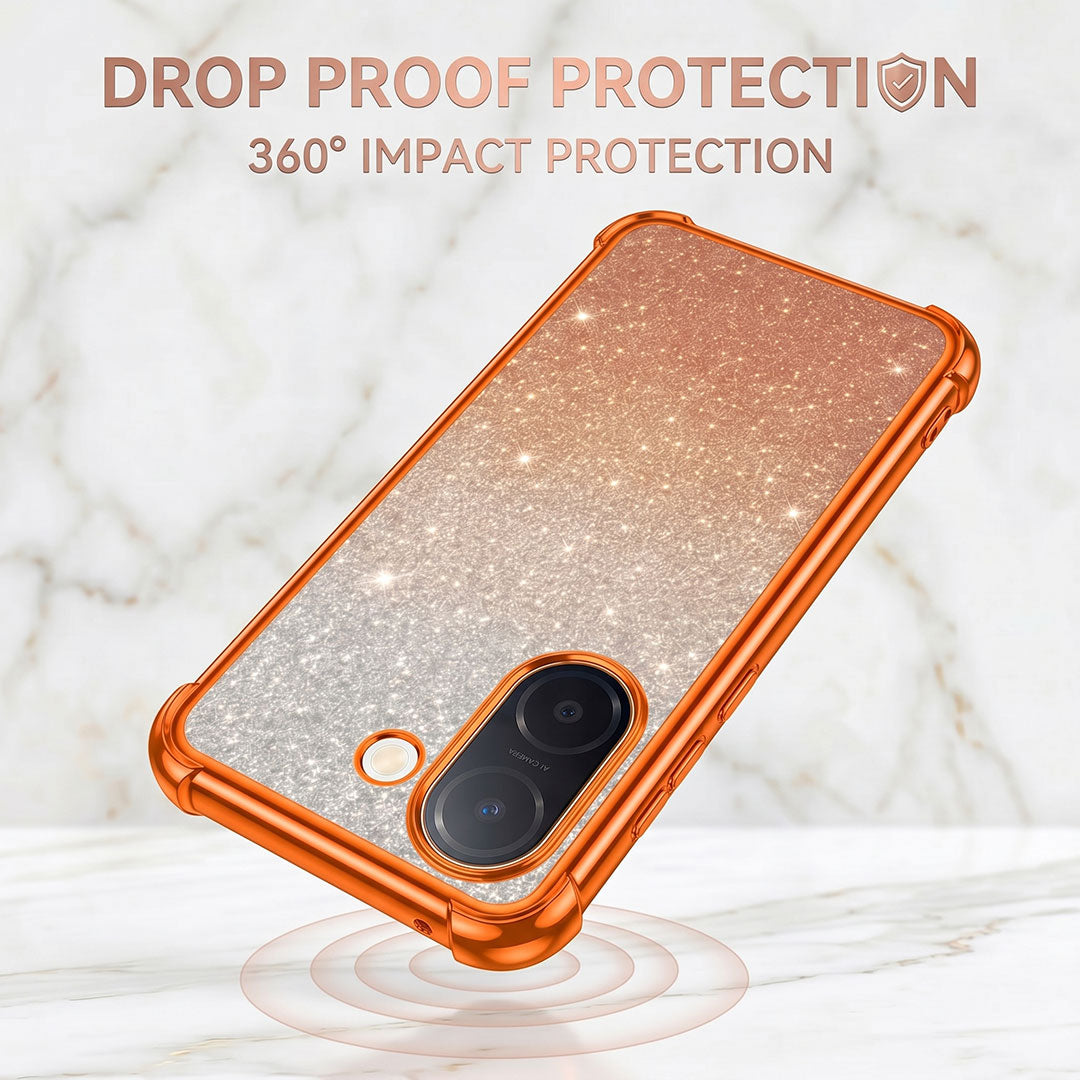 Vivo V60e 5G Luxury Shockproof Shimmer Airbag Cosmic Orange Case