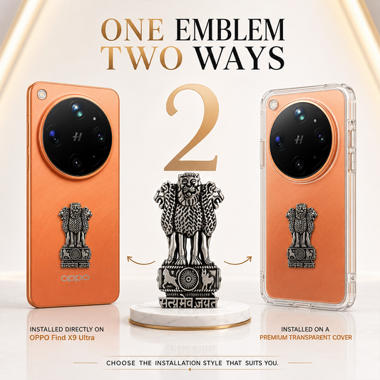 OPPO Find X9 Ultra 5G Compatible Satyamev Jayate 3D Metal Emblem Sticker
