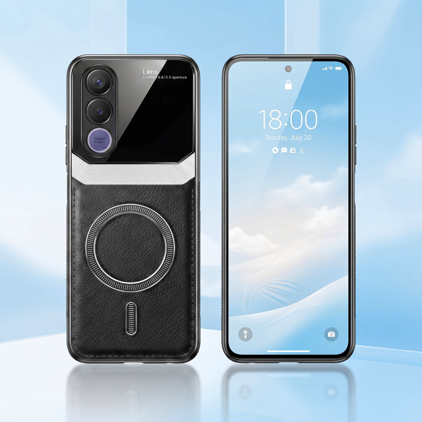 Vivo V70 FE 5G Premium Magsafe Magnetic Leather Lens Protective Case
