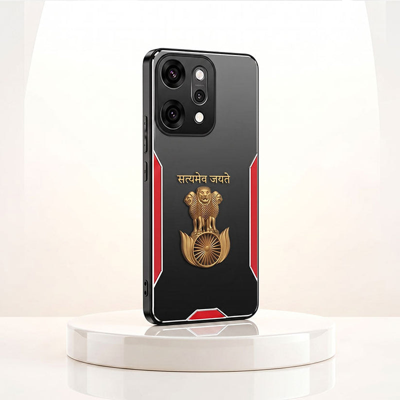 Oppo Reno 14 5G Satyamev Jayate 3D Metal Aluminium Back Case