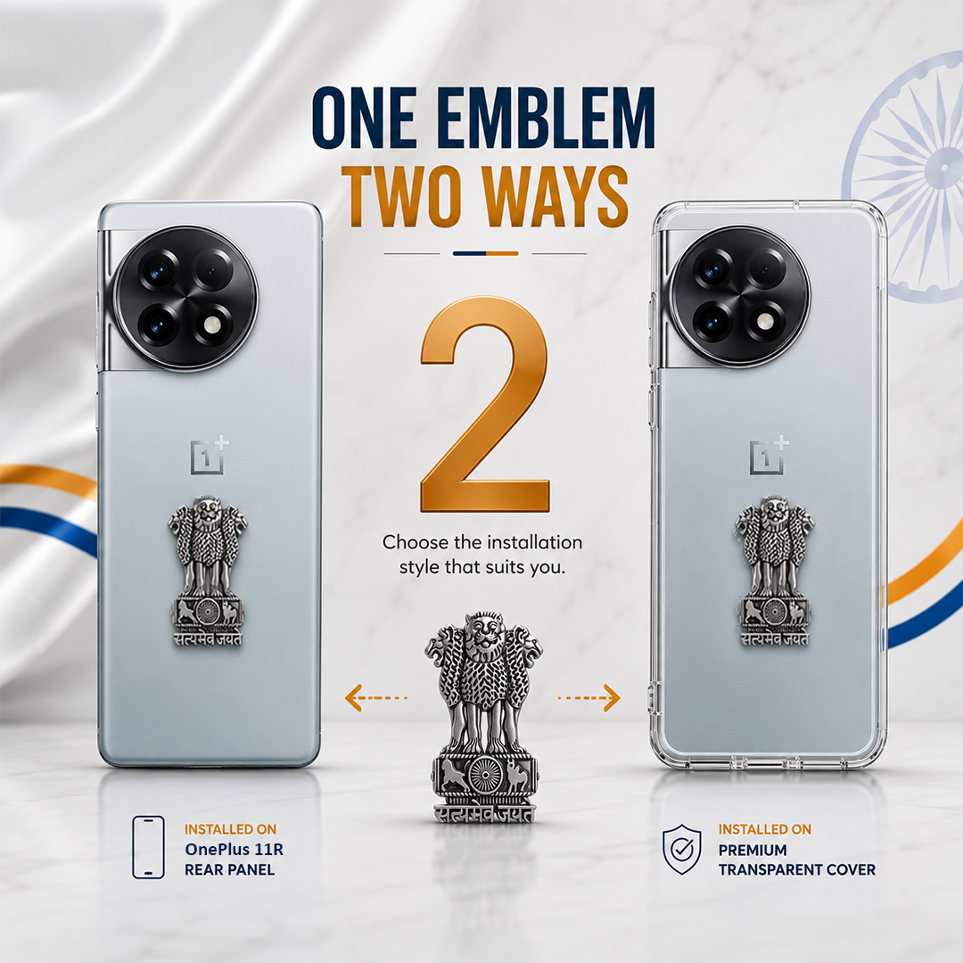 OnePlus 11R 5G Compatible Satyamev Jayate 3D Metal Emblem Sticker