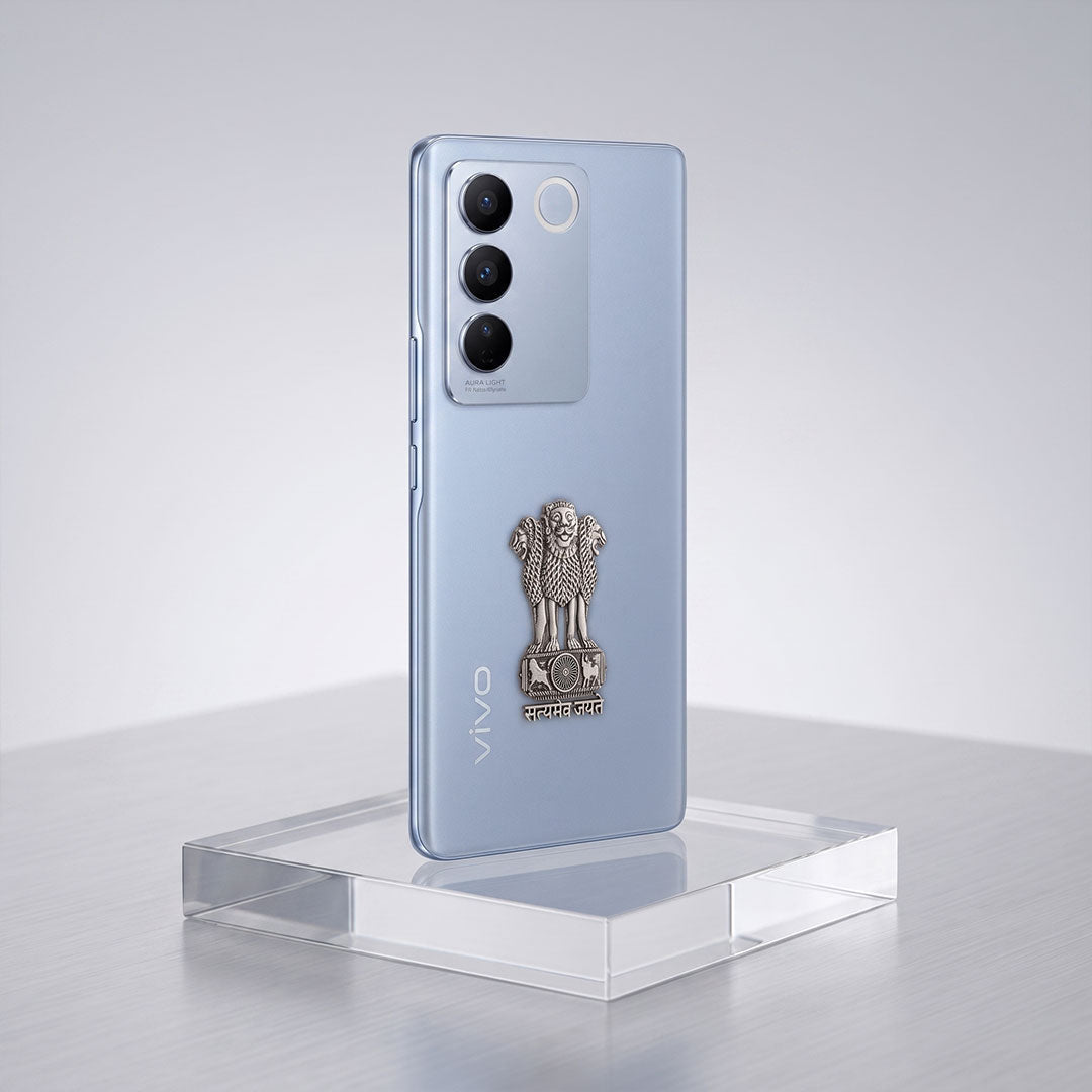 Vivo V27 Pro 5G Compatible Satyamev Jayate 3D Metal Emblem Sticker