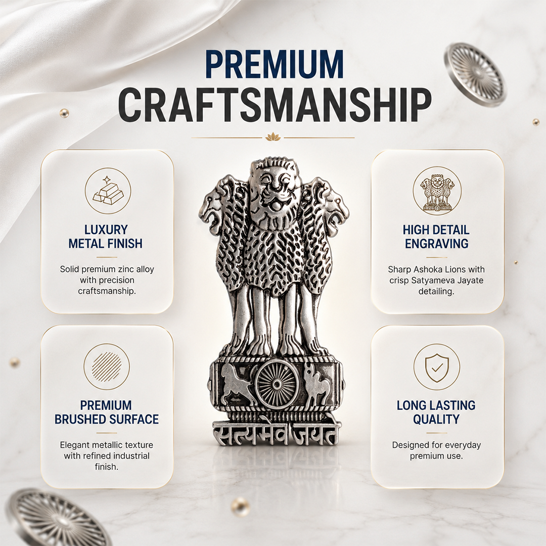 OnePlus 15 5G Compatible Satyamev Jayate 3D Metal Emblem Sticker