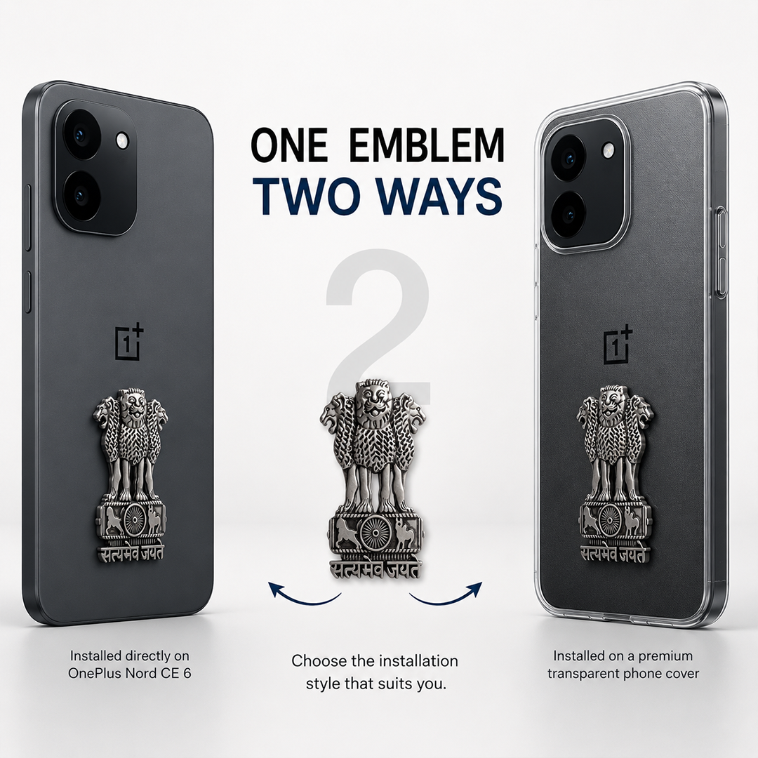OnePlus Nord CE6 5G Compatible Satyamev Jayate 3D Metal Emblem Sticker