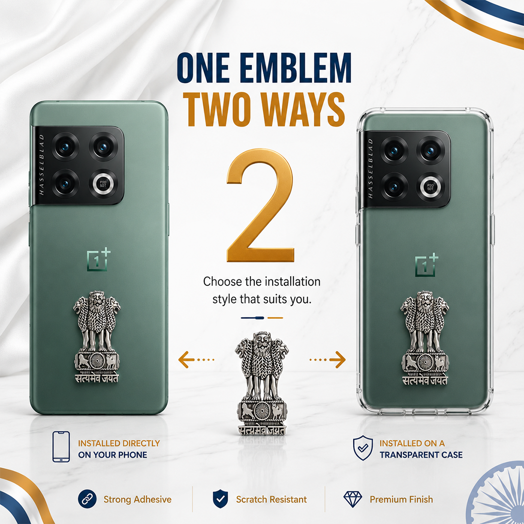 OnePlus 10 Pro 5G Compatible Satyamev Jayate 3D Metal Emblem Sticker