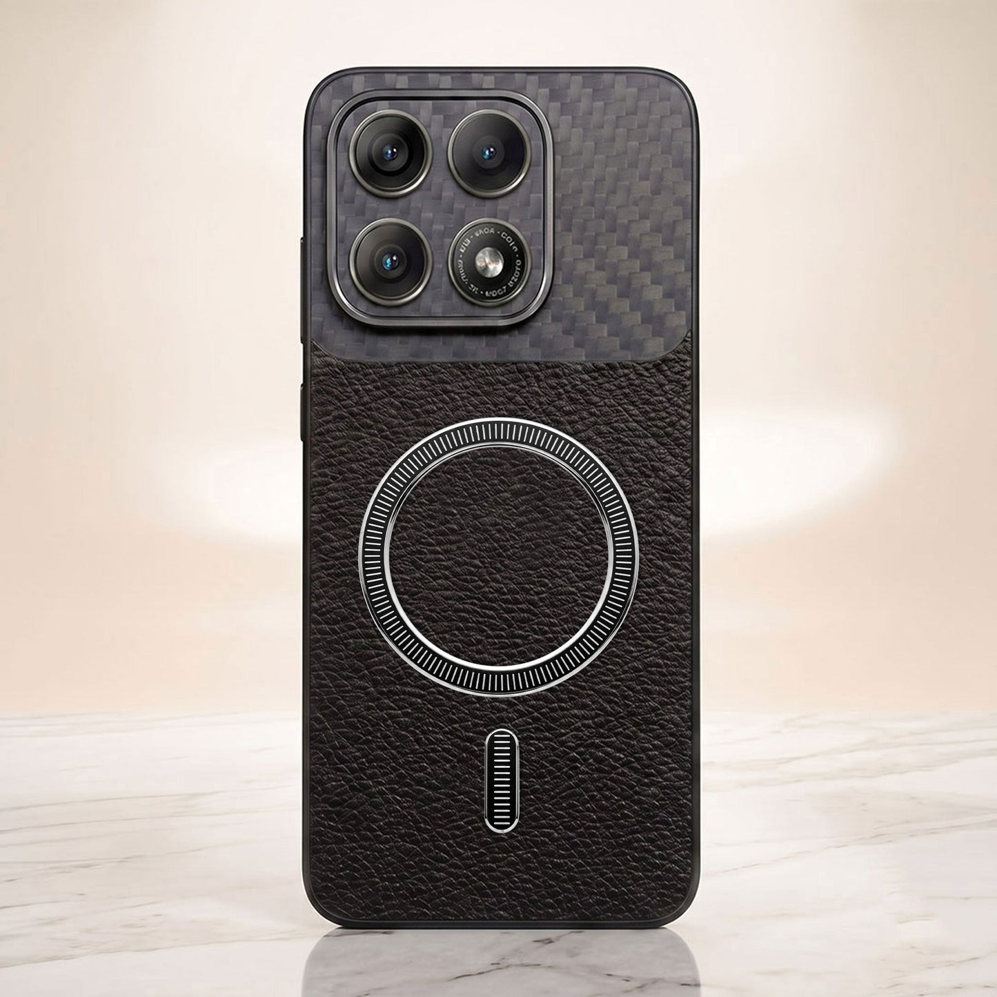 Motorola Edge 70 Pro 5G Carbon Fiber Leather Hybrid MagSafe Magnetic Case