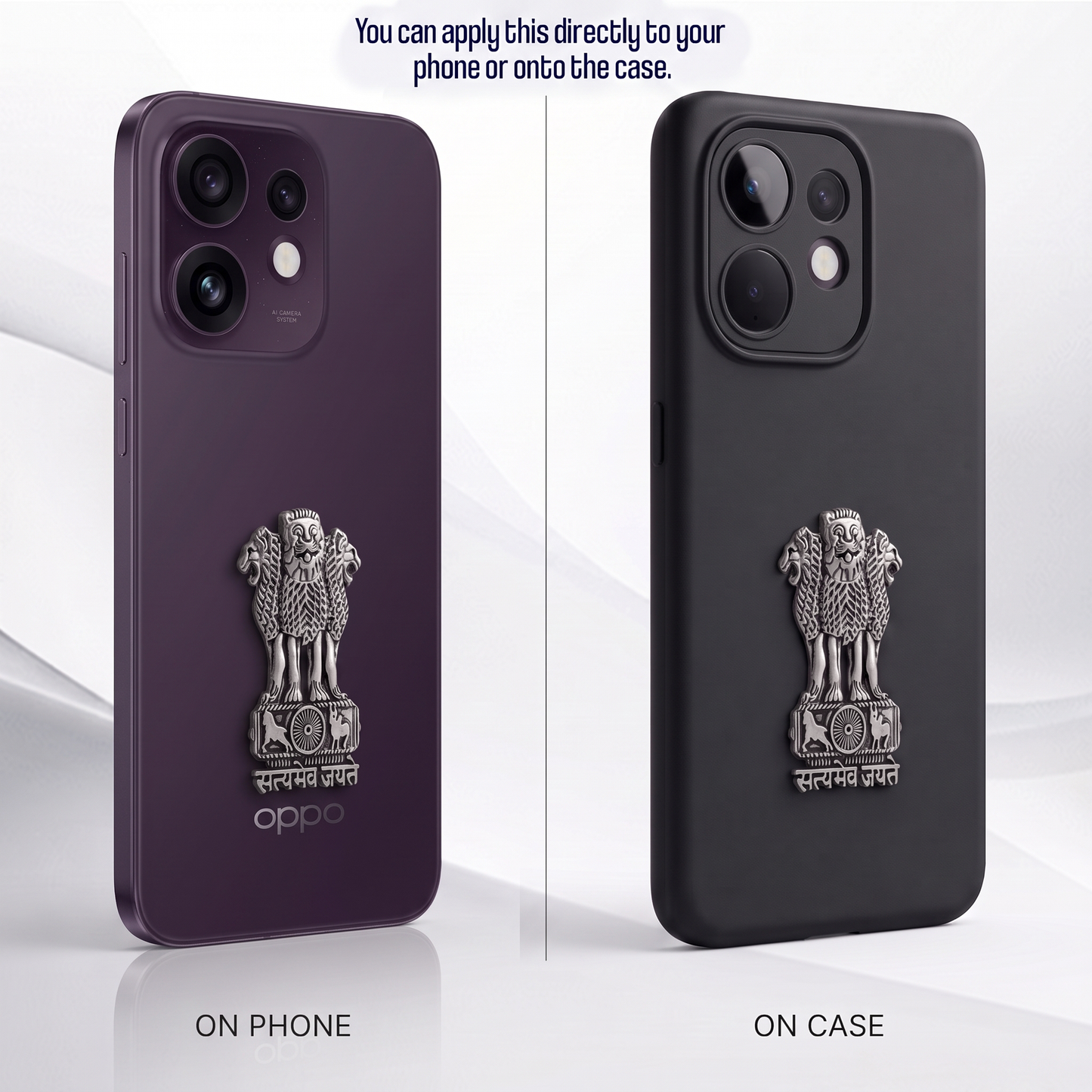 Oppo Reno 16 5G Compatible Satyamev Jayate 3D Metal Emblem Sticker