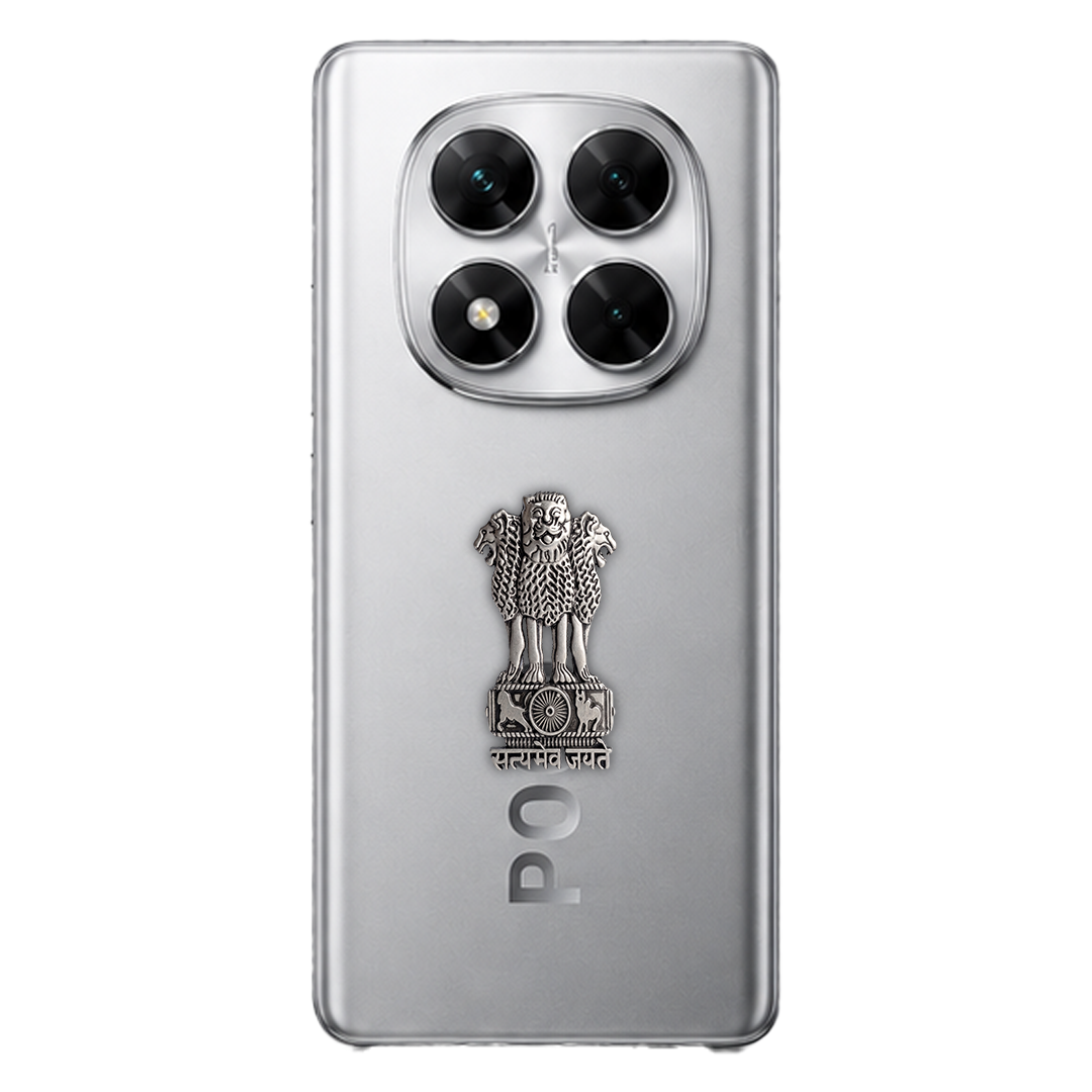 POCO X7 5G Compatible Satyamev Jayate 3D Metal Emblem Sticker