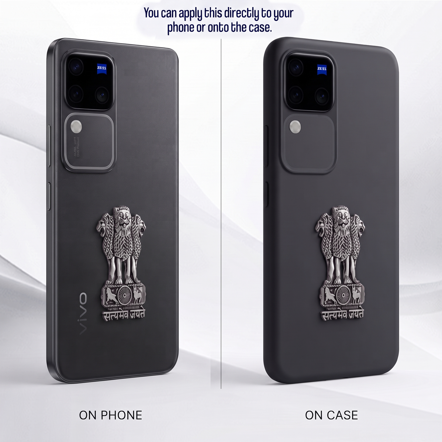 Vivo V30 5G Compatible Satyamev Jayate 3D Metal Emblem Sticker