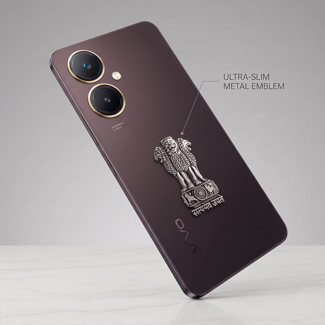 Vivo Y27 5G Compatible Satyamev Jayate 3D Metal Emblem Sticker