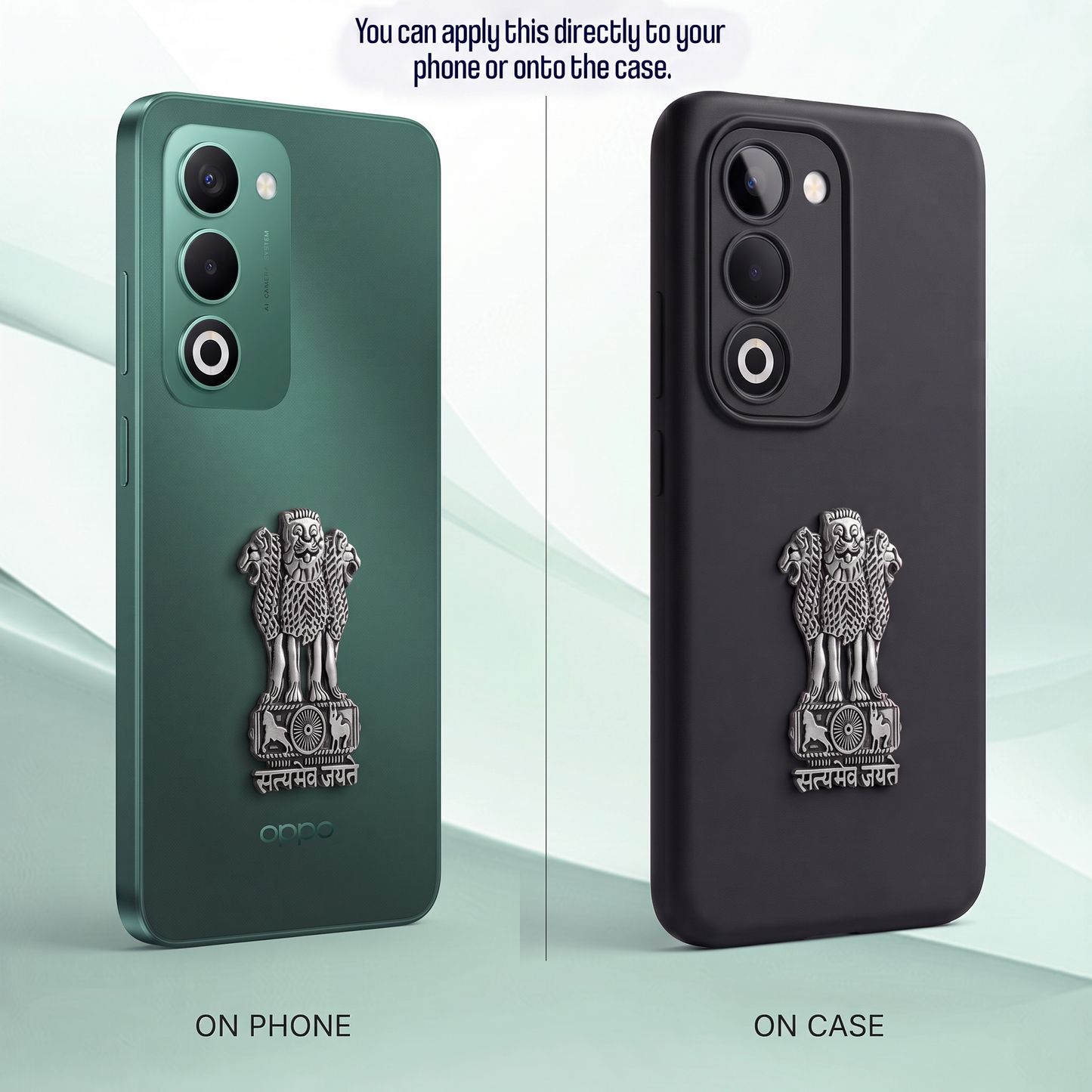 Oppo A5 5G Compatible Satyamev Jayate 3D Metal Emblem Sticker