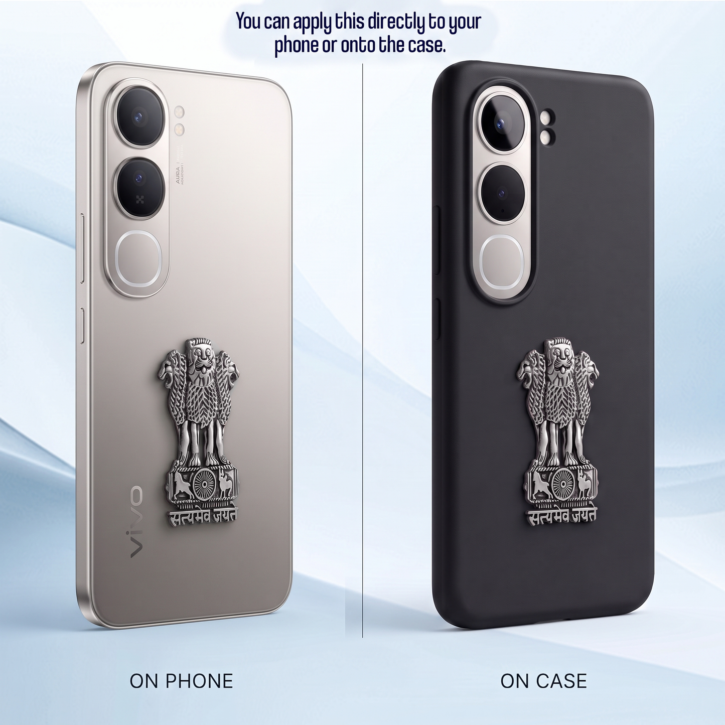 Vivo Y300 5G Compatible Satyamev Jayate 3D Metal Emblem Sticker