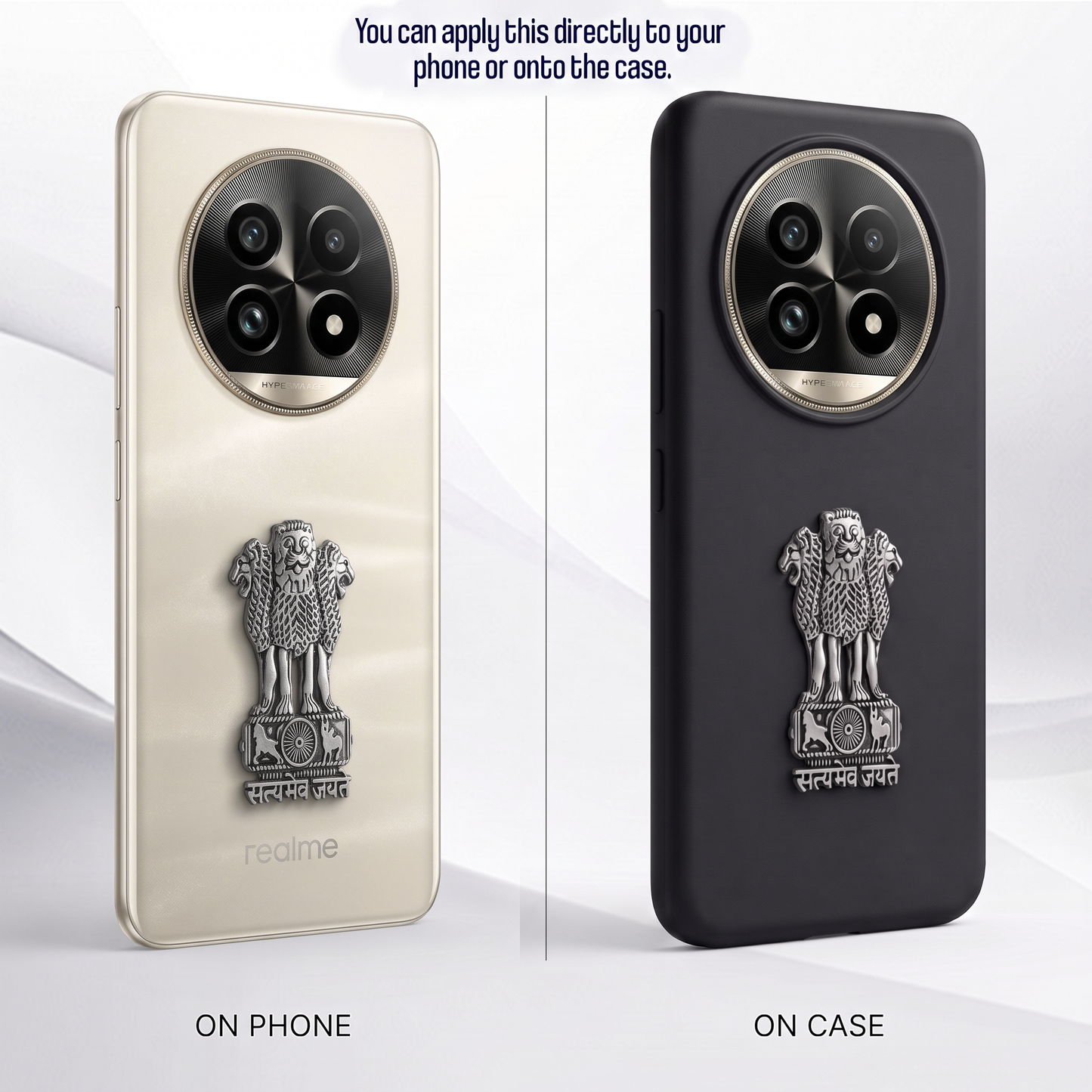 Realme 13 Pro+ 5G Compatible Satyamev Jayate 3D Metal Emblem Sticker