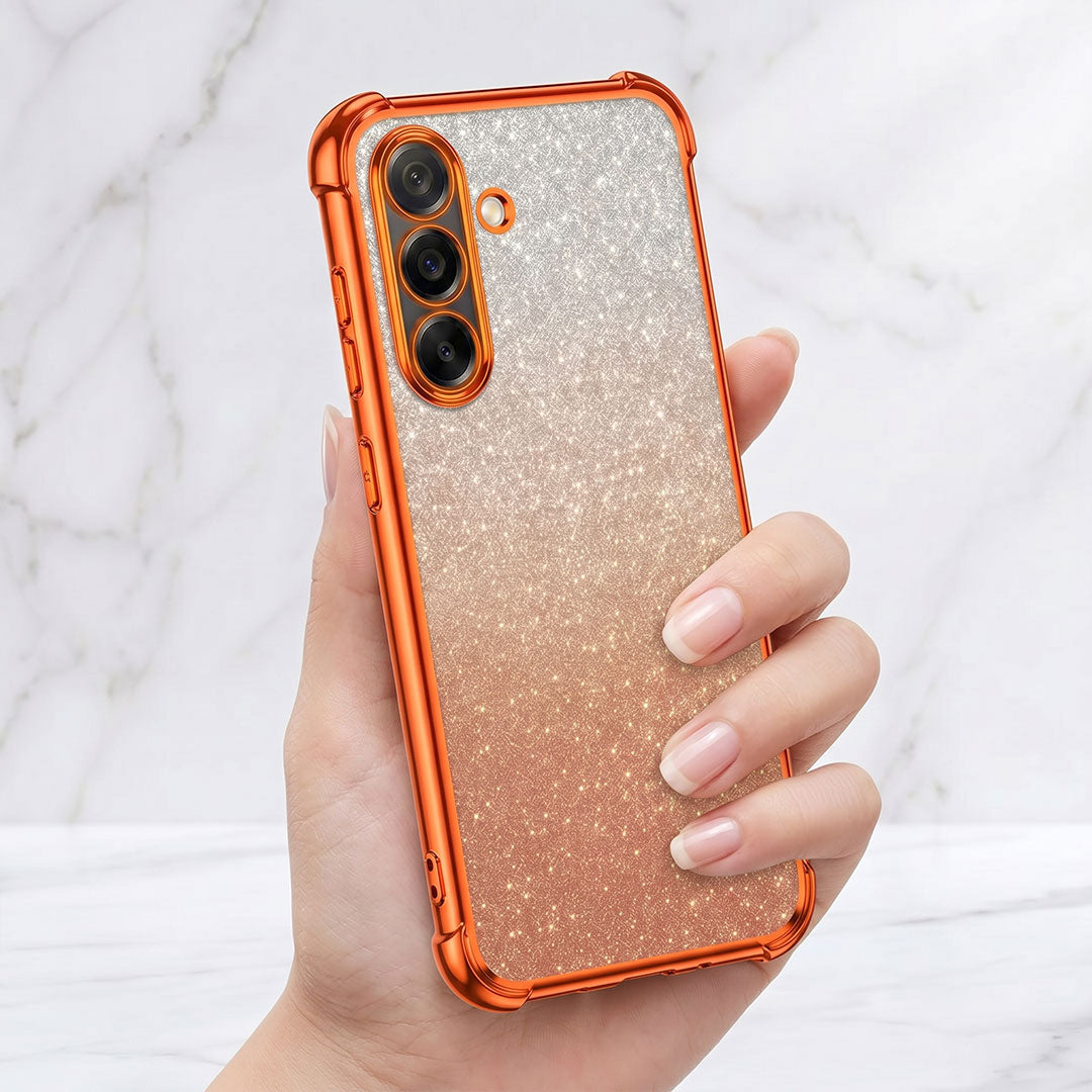 Samsung Galaxy A36 5G Luxury Shockproof Shimmer Airbag Cosmic Orange Case