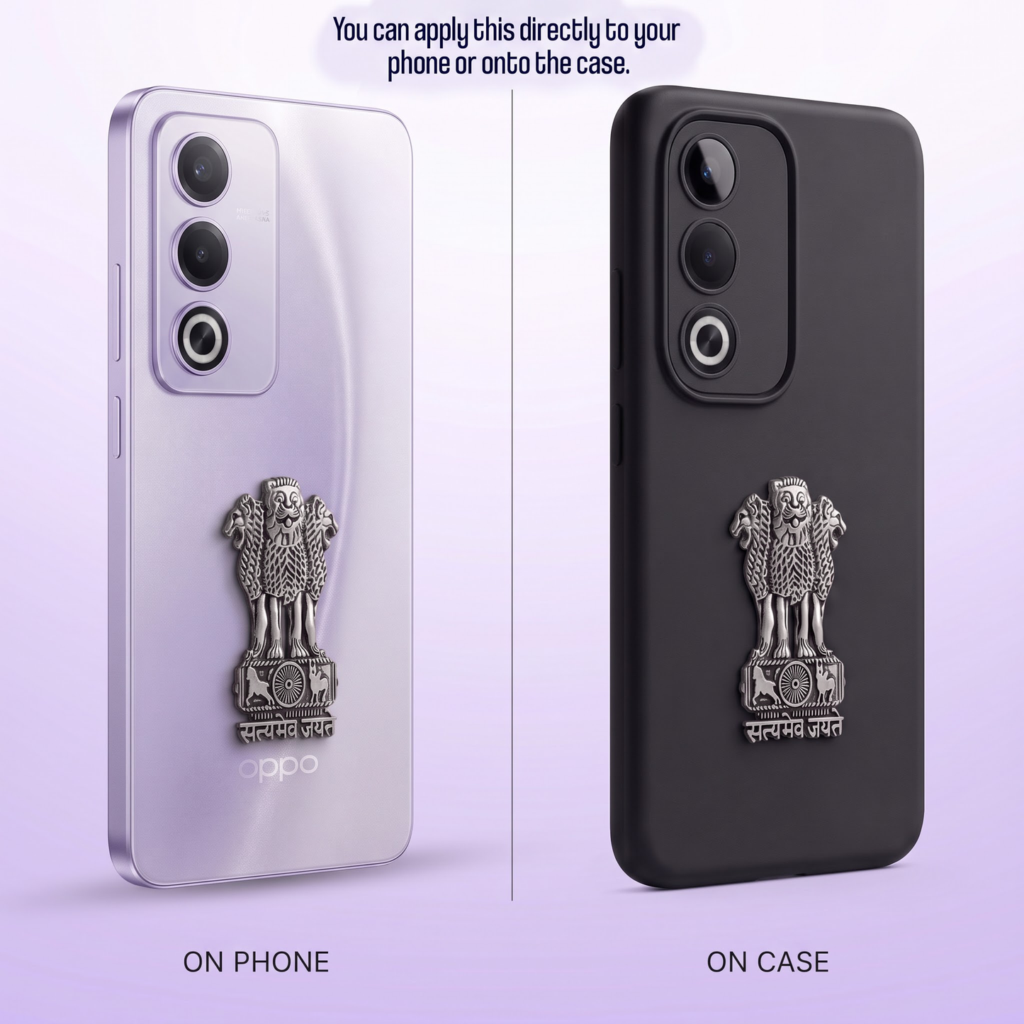 Oppo A3 Pro 5G Compatible Satyamev Jayate 3D Metal Emblem Sticker