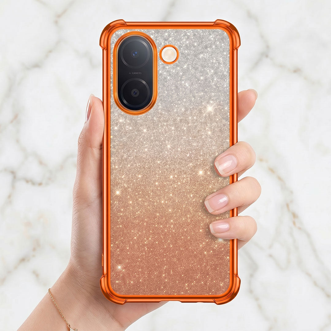 Vivo V60e 5G Luxury Shockproof Shimmer Airbag Cosmic Orange Case