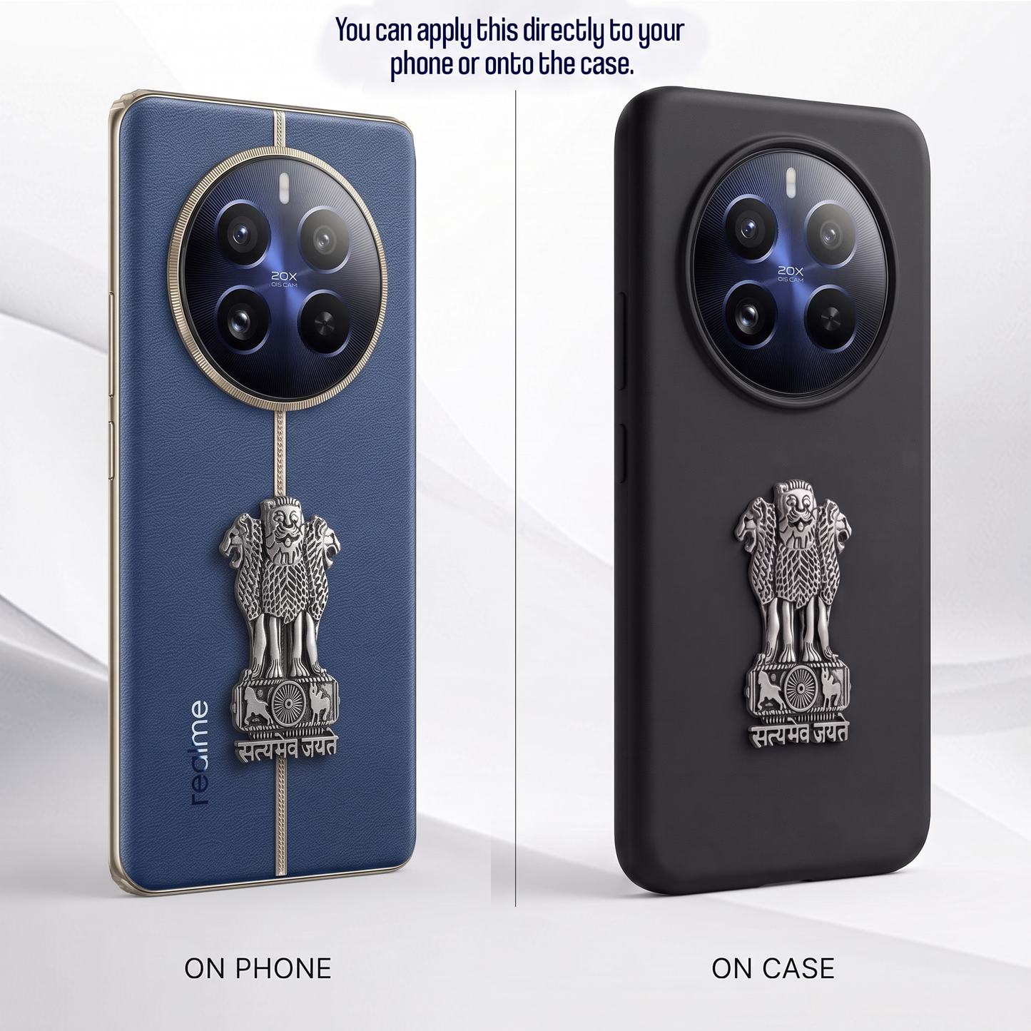 Realme 12 Pro+ 5G Compatible Satyamev Jayate 3D Metal Emblem Sticker