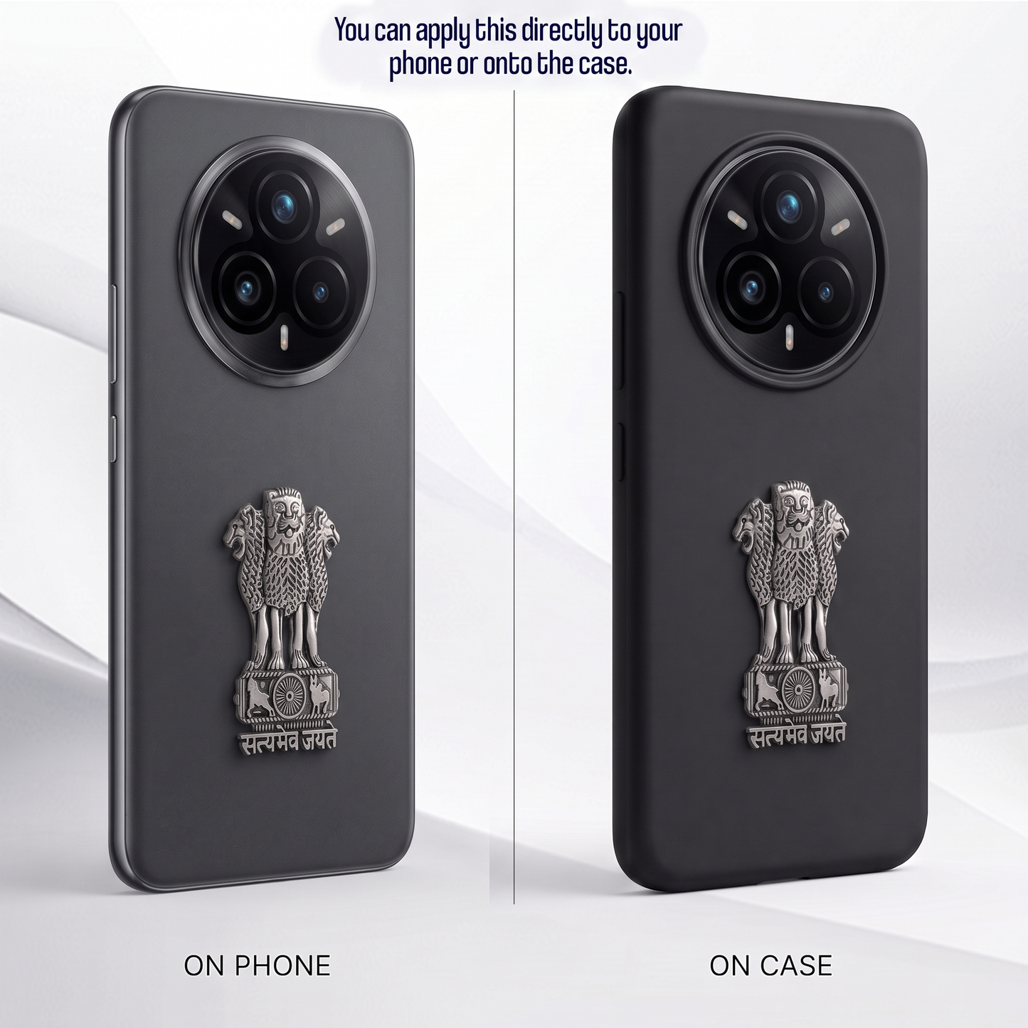 Realme 14 Pro+ 5G Compatible Satyamev Jayate 3D Metal Emblem Sticker