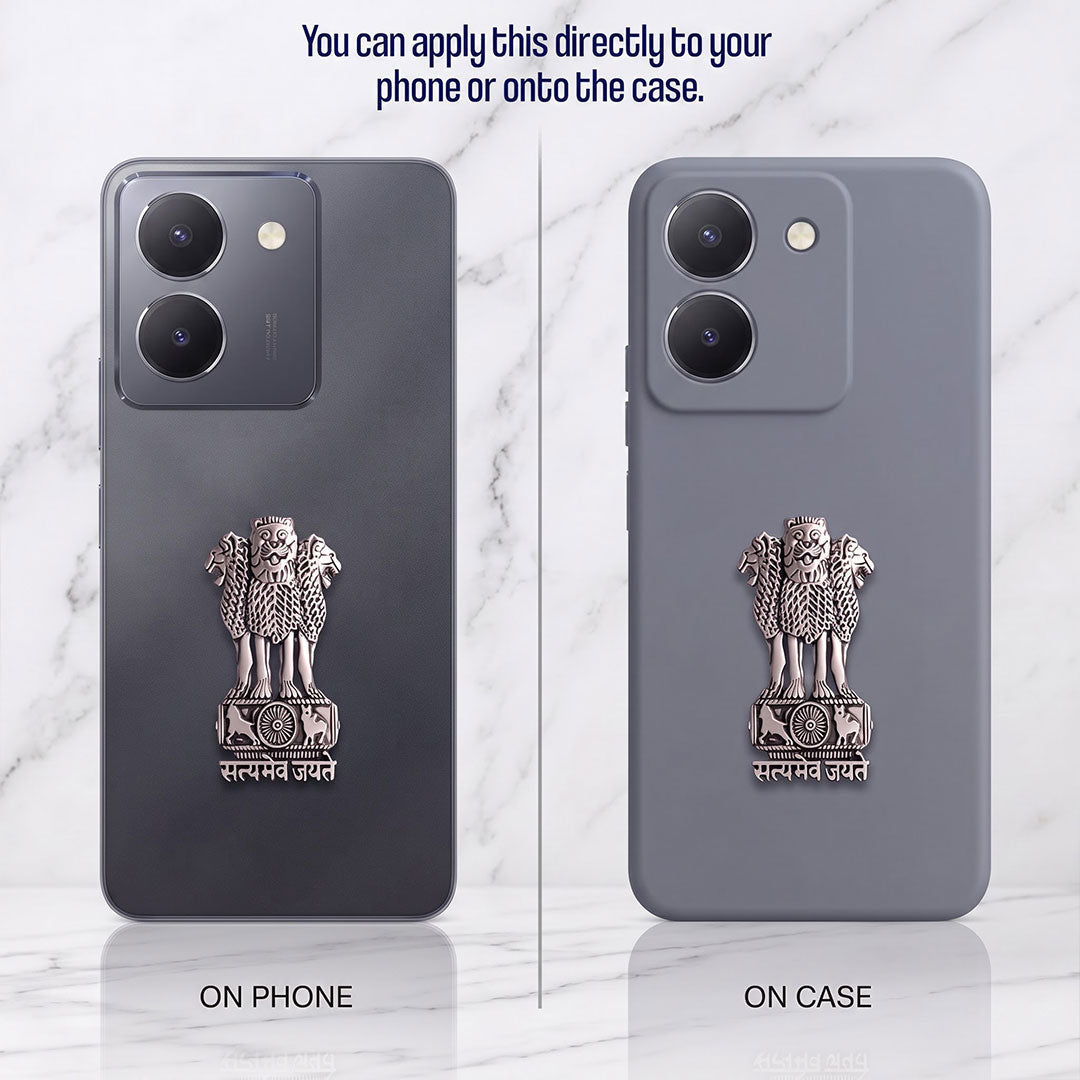 Vivo Y36 5G Compatible Satyamev Jayate 3D Metal Emblem Sticker