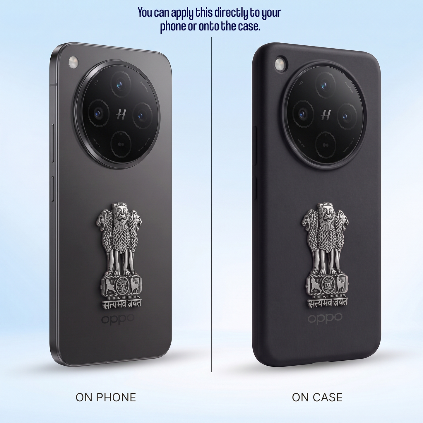 OPPO Find X8 5G Compatible Satyamev Jayate 3D Metal Emblem Sticker