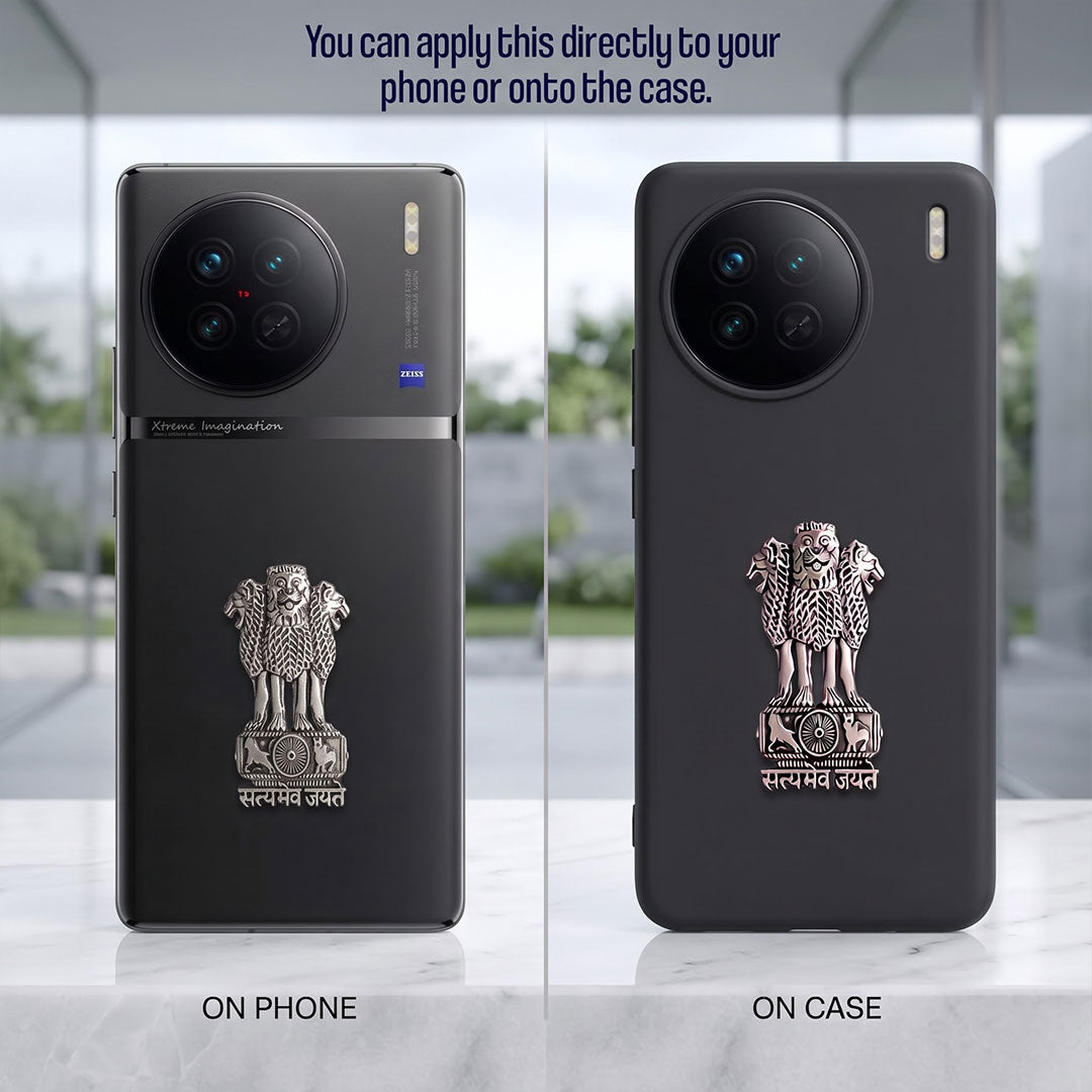 Vivo X90 5G Compatible Satyamev Jayate 3D Metal Emblem Sticker