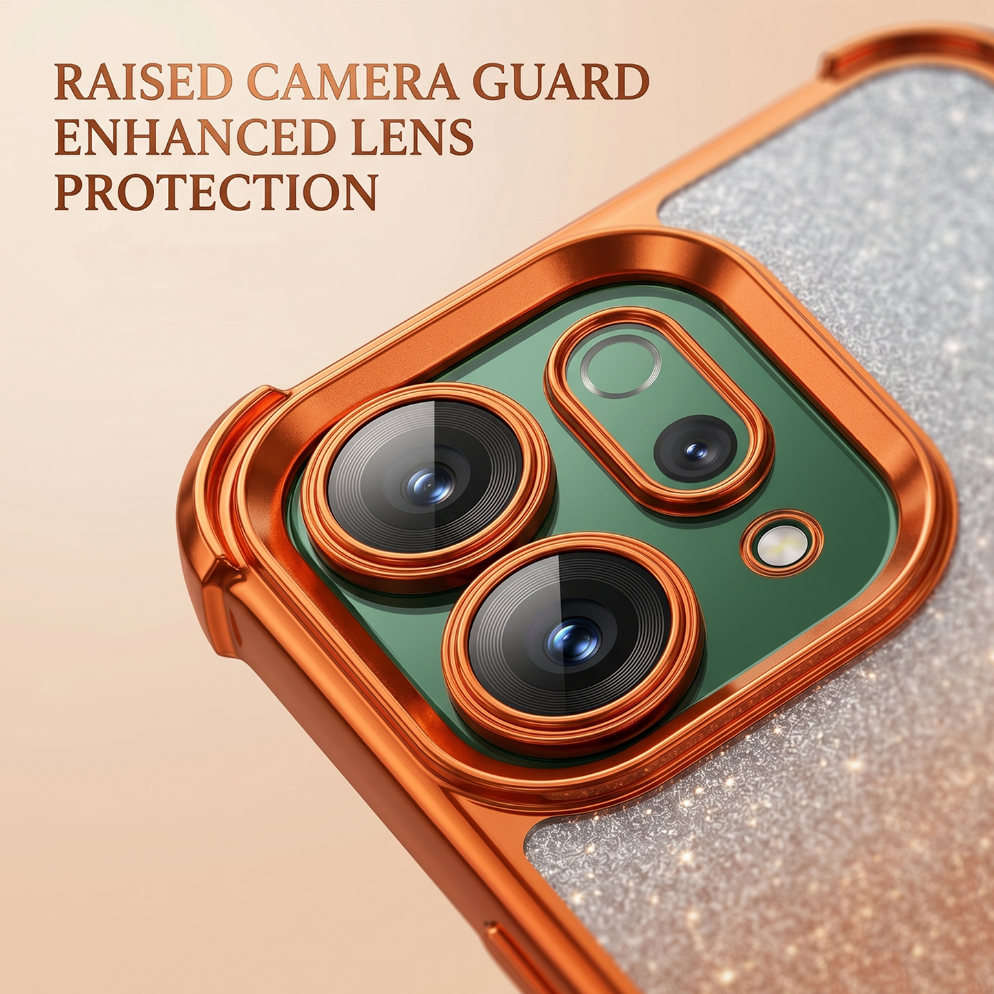 Oppo Reno 14 5G Invincible Bracket Ring Stand Shimmer Airbag Cosmic Orange Case