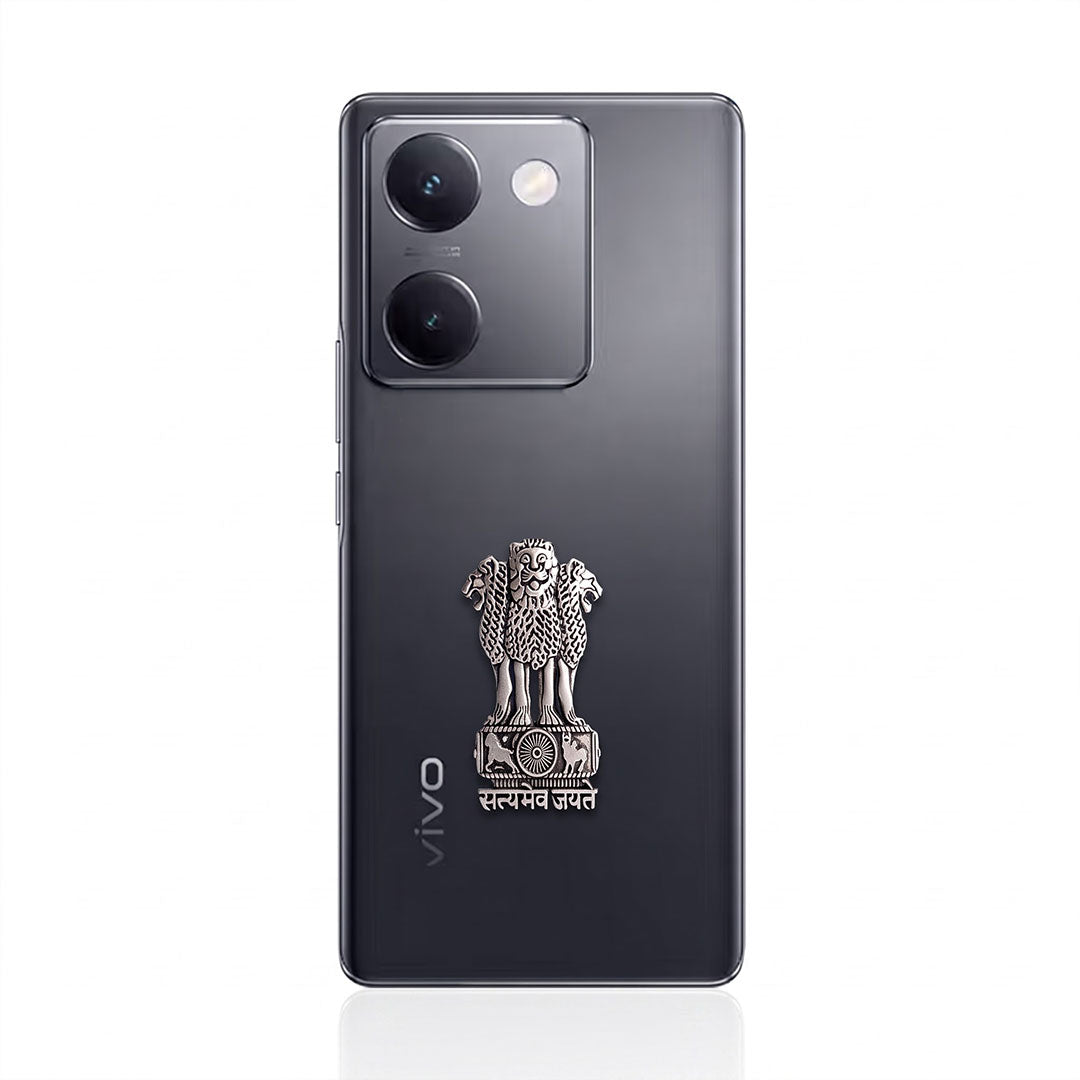 Vivo Y200 Pro 5G Compatible Satyamev Jayate 3D Metal Emblem Sticker