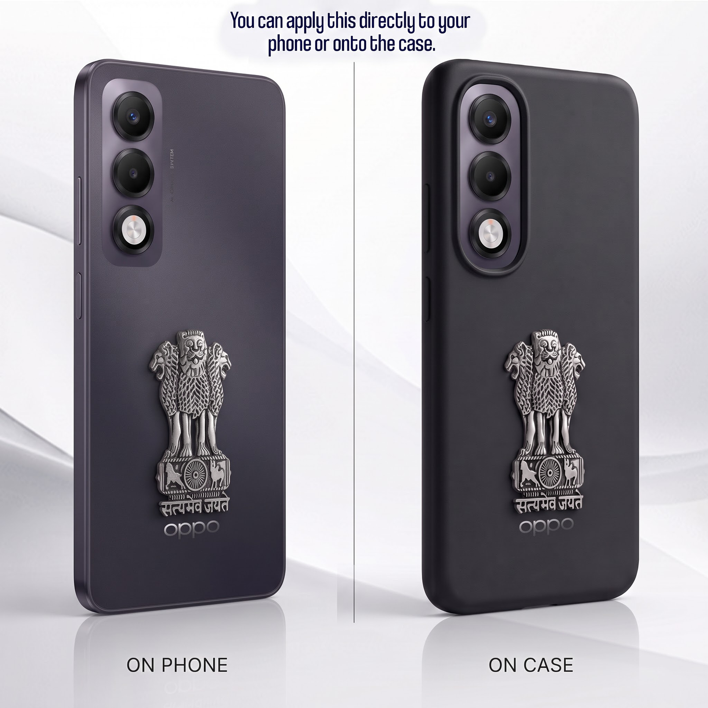 Oppo K13x 5G Compatible Satyamev Jayate 3D Metal Emblem Sticker