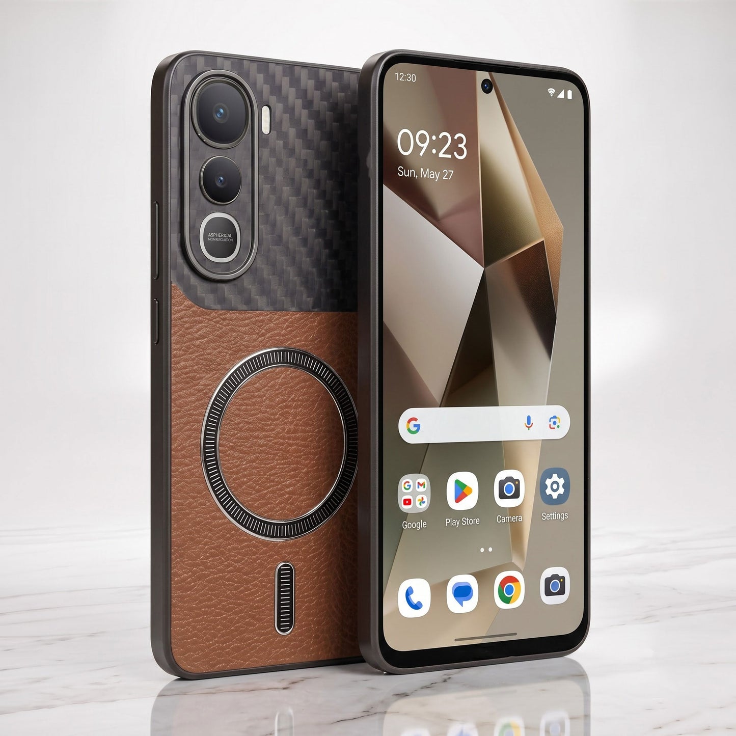 Vivo Y400 Pro 5G Carbon Fiber Leather Hybrid MagSafe Magnetic Case