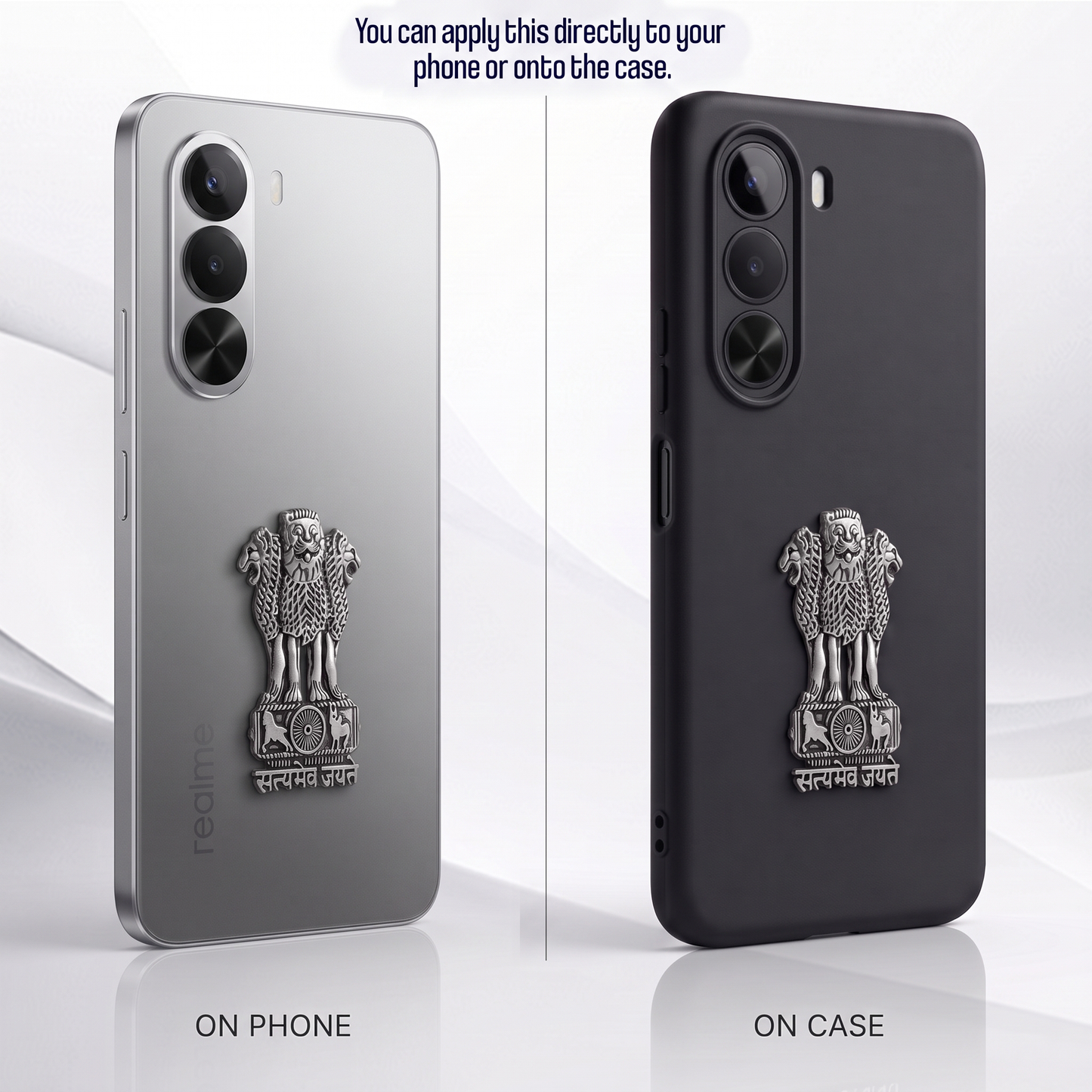 Realme P4X 5G Compatible Satyamev Jayate 3D Metal Emblem Sticker