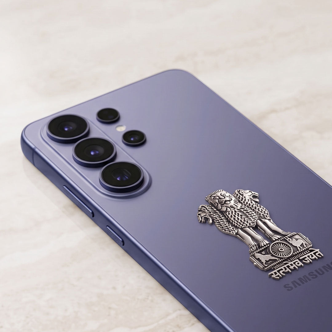 Samsung Galaxy S26 Ultra 5G Compatible Satyamev Jayate 3D Metal Emblem Sticker