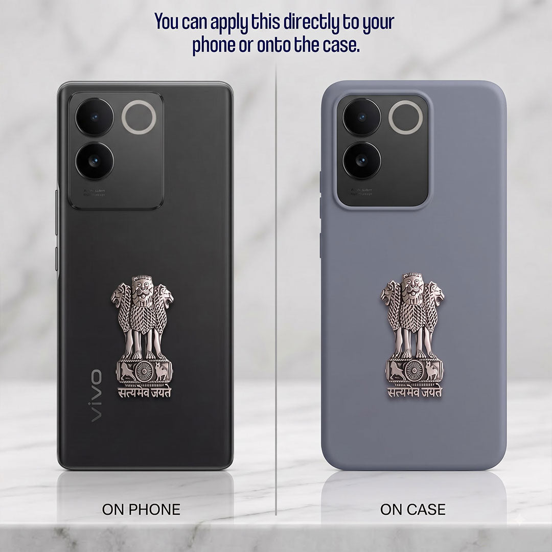 Vivo T2 Pro 5G Compatible Satyamev Jayate 3D Metal Emblem Sticker